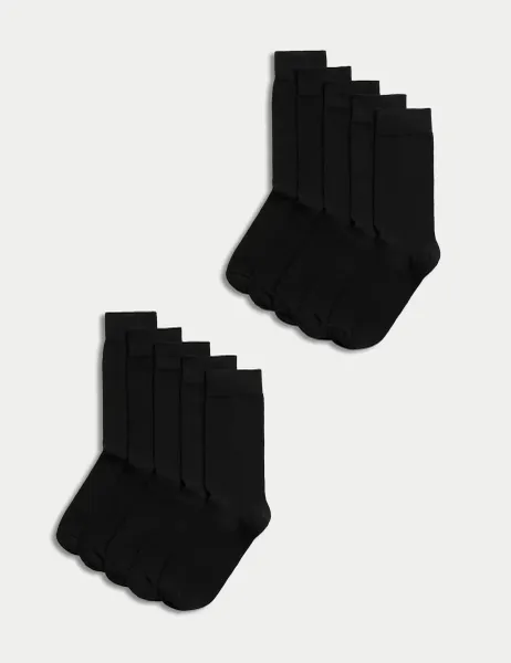 Marks & Spencer 10 Pack Cool & Fresh Cotton Rich Socks Black