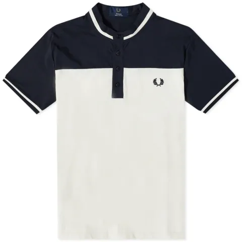 Contrast Panel Henley Shirt