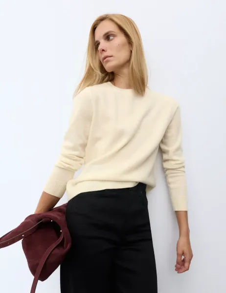 Autograph Pure Cashmere Crew Neck Jumper Ivory