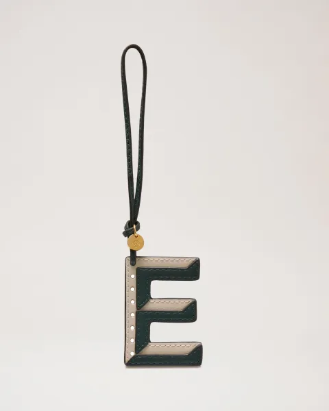 Bi-Colour Leather Keyring- E