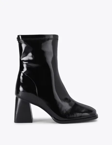 Kurt Geiger Skyler Patent Leather Ankle Boots Black