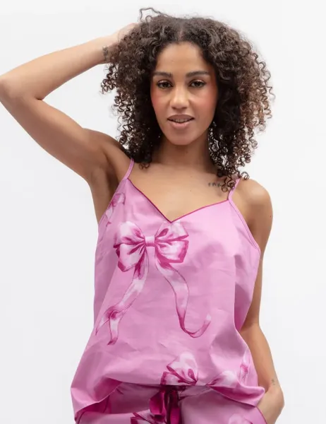 Cyberjammies Cotton Rich Cami Top Pink Mix