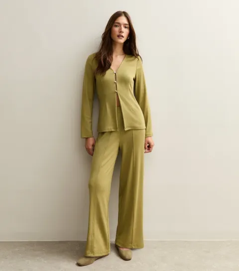 Women's Dark Khaki Soft Touch Longline Cardigan