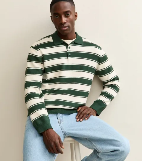 Men's Dark Green Regular Knit Polo Shirt