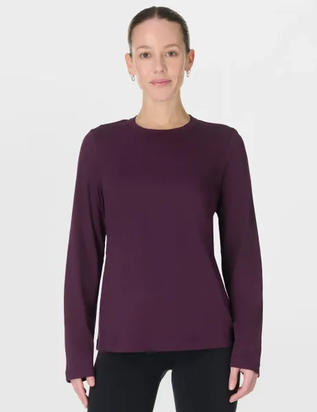 Sweaty Betty Essential Cotton Rich Top Burgundy