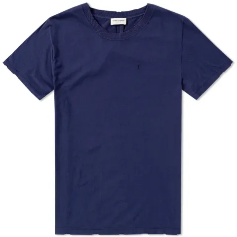 Distressed Embroidered Logo Tee