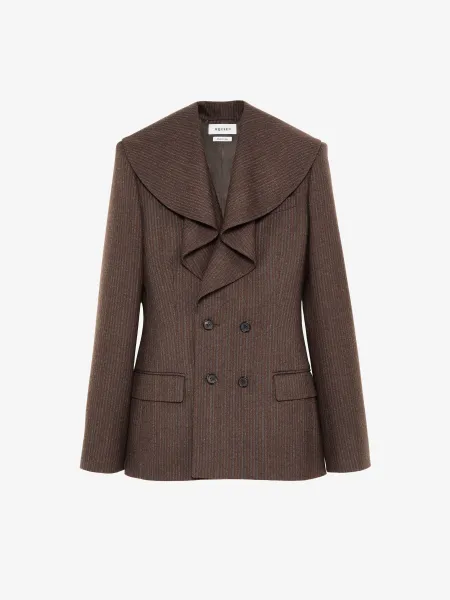 Waterfall Collar Double-breasted Jacket