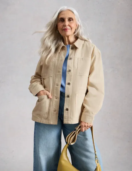 White Stuff Denim Relaxed Jacket Natural