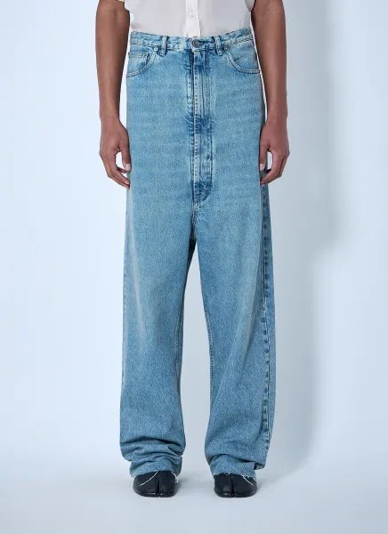 Wide-Leg Denim Trousers