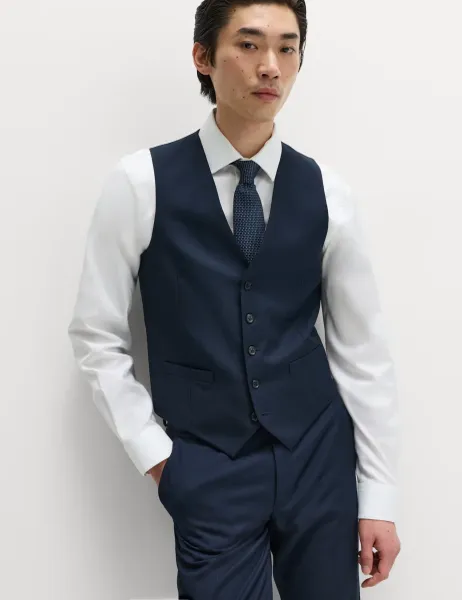 Marks & Spencer Ultimate Waistcoat With Stretch Navy