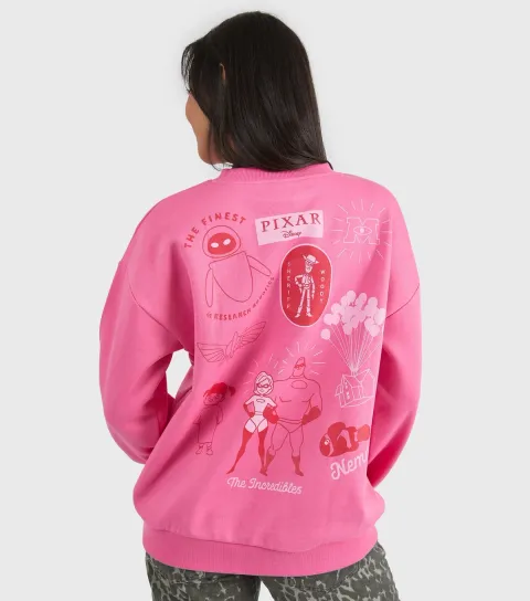 Women's Light Pink Disney Pixar Printed Sweatshirt