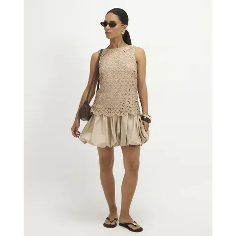 River Island Petite Crochet Hybrid Mini Dress