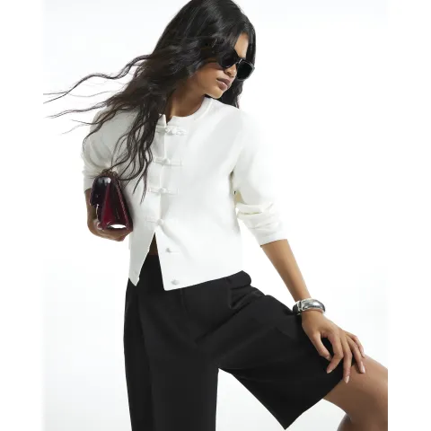 River Island Knitted Frog Fastening Cardigan