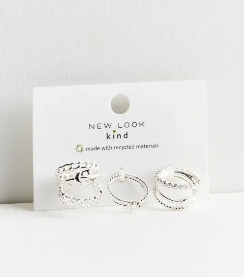 8 Pack Silver Stacking Rings