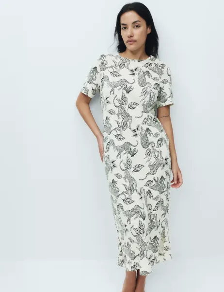 Marks & Spencer Cotton Modal Printed Long Nightdress