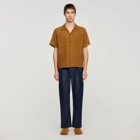 Openwork mesh shirt