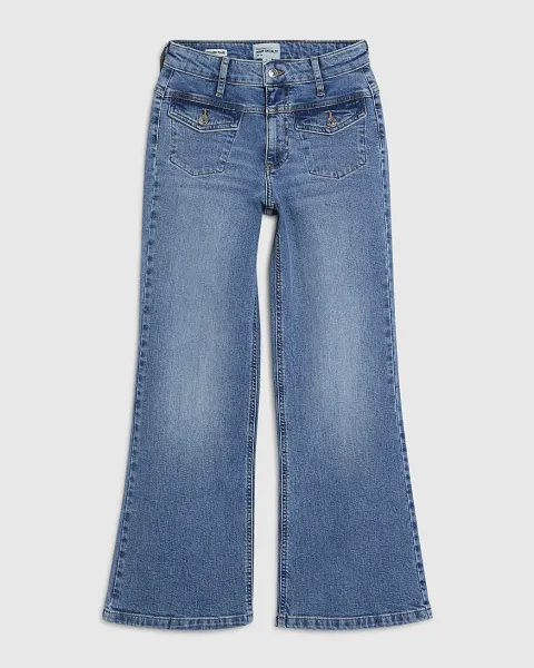 River Island Petite Double Yoke Relaxed Flare Jeans
