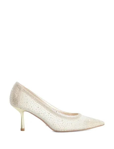 Dune London Sparkle Mesh Detail Court Shoes Gold
