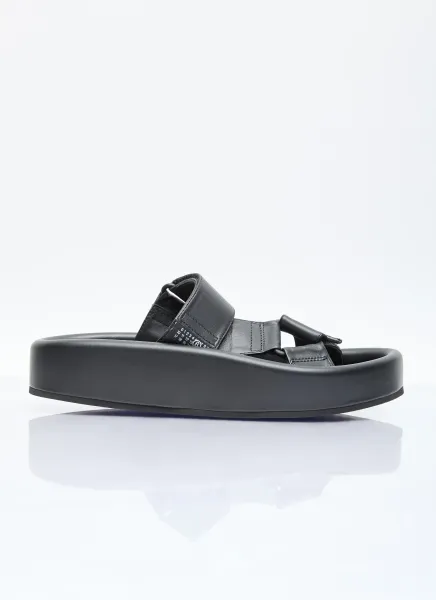 Webbing Slip-On Platform Sandals
