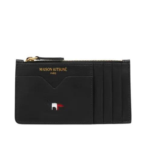 Maison Kitsuné Tricolour Zipped Leather Coin Purse