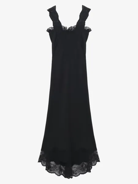 Lace Trim Midi Dress