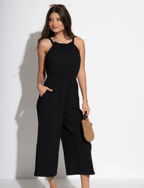 Pour Moi Gemma High Neck Jumpsuit Black