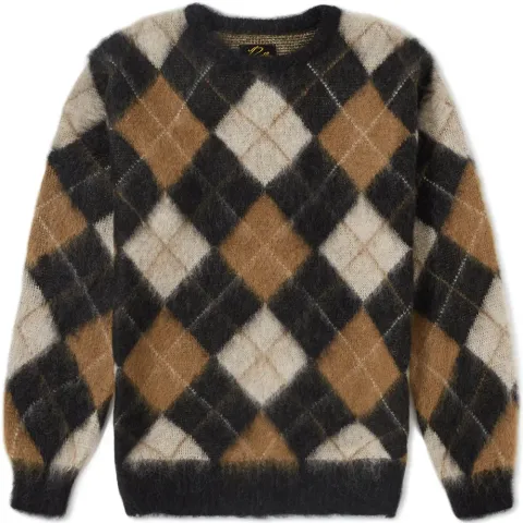 Mohair Argyle Crew Knit