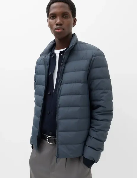 Marks & Spencer Feather and Down Packaway Puffer Jacket Dark Slate