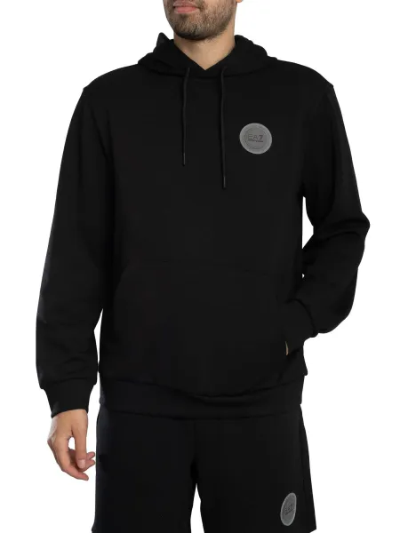 EA7 Emporio Armani Logo Patch Pullover Hoodie
