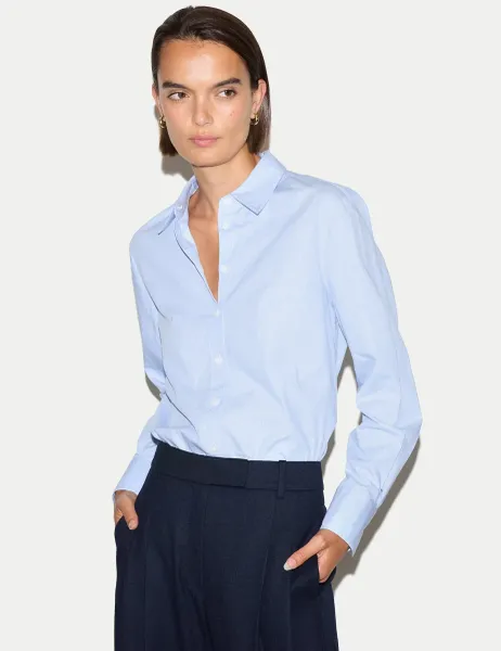 Jigsaw Striped Pure Cotton Shirt Light Blue Mix