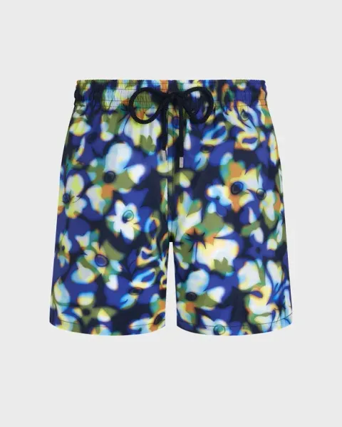 Vilebrequin Men Ultra-light And Packable Swim Shorts Frangipanier Trouble