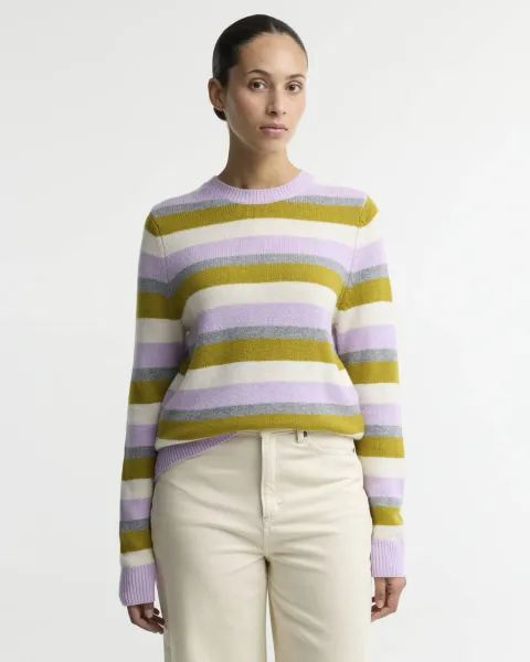 Woodhouse Striped Cashmere-Blend Crew Neck Jumper