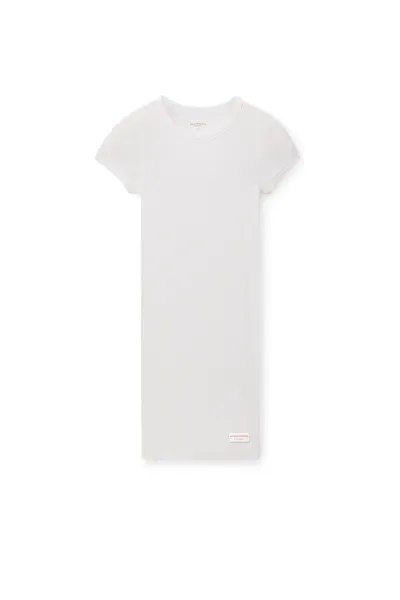 short sleeve loungewear dress in ribbed cotton jersey