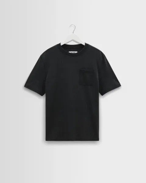Dean - Washed Black Compact Cotton Pocket t-Shirt