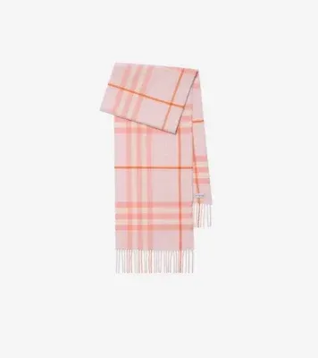 Check Cashmere Scarf in Sugar pink