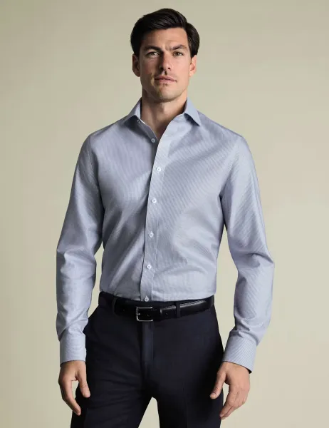 Charles Tyrwhitt Slim Fit Non Iron Pure Cotton Shirt Indigo