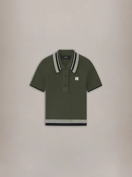 WOMEN - WOMEN'S MA STRIPE POLO - Dark Sage