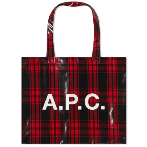 A.P.C. Diane Check Shopping Tote Bag