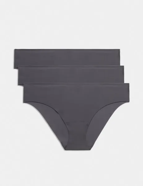 Body by M&S 3 pack Body Invisibles No VPL Brazilian Knickers Dark Grey