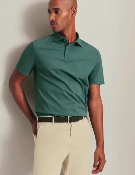 Charles Tyrwhitt Cotton Rich Piqué Polo Shirt Teal Green