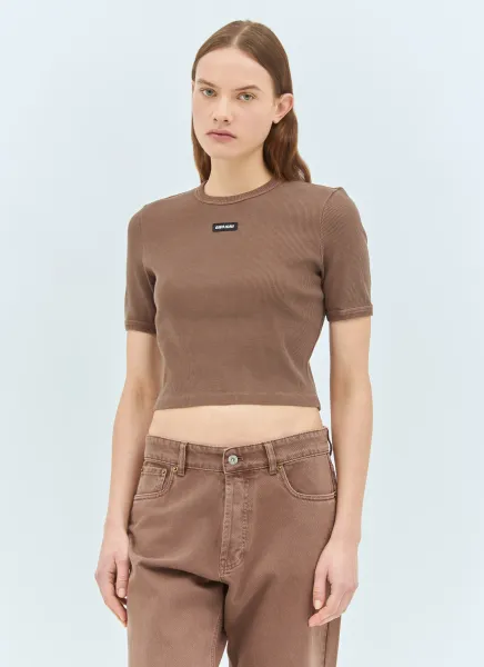 Logo Patch Ribbed T-Shirt