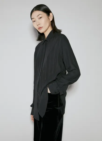 Stripe Logo Motif Shirt