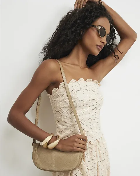 River Island Suede Slouchy Crossbody Bag