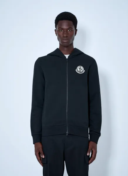 Zip Hoodie with Logo Patch