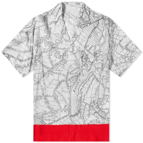 Carltone Map Print Vacation Shirt