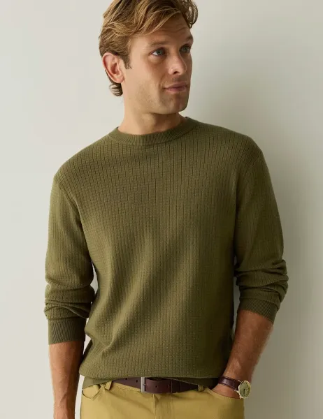 Regatta Cable Knit Crew Neck Jumper Olive