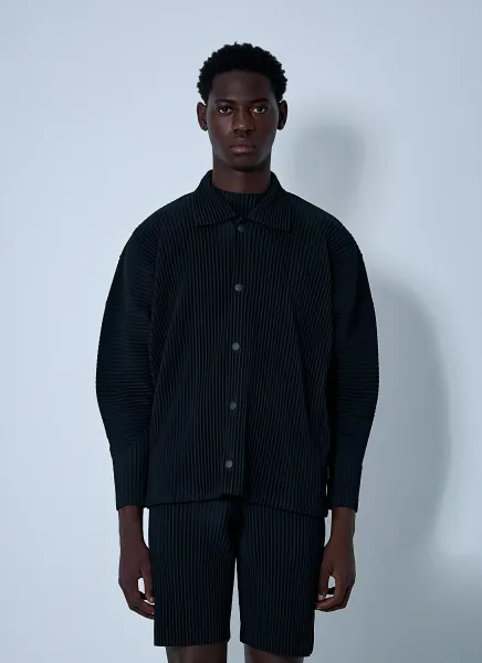 Pleated Zip-Up Jacket
