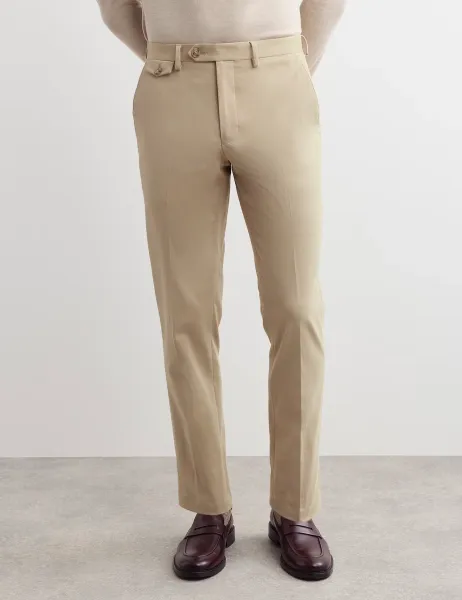 Jaeger Slim Fit Italian Cotton Chinos Beige