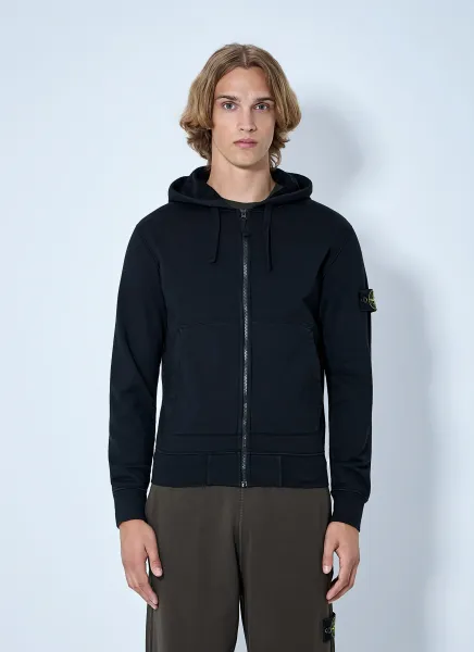 Zip-Up Hoodie with Sleeve Patch