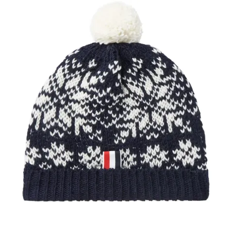 Snowflake Fair Isle Pom-Pom Hat